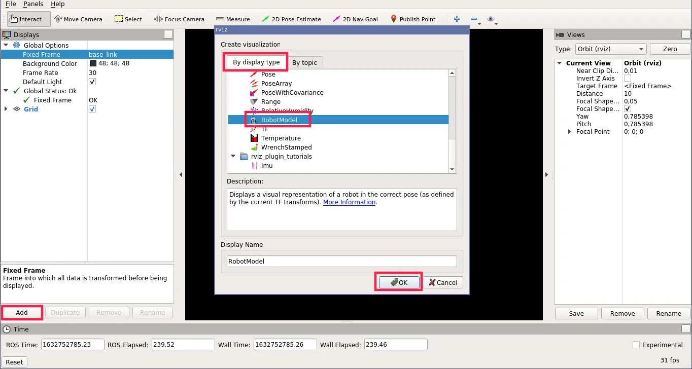Adding Robot model in RViz